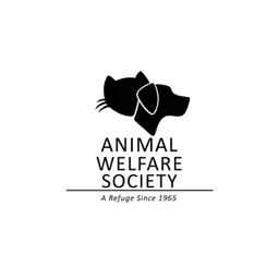 Logotipo de Animal Welfare Society con siluetas de gato y perro