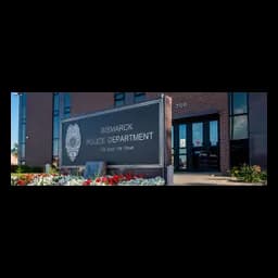 Entrance and signage of the Bismarck Police Department, photographed on its official website