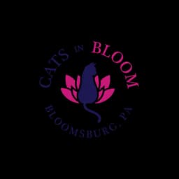 Logotipo de adopción de gatos de Cats in Bloom en su sitio web oficial