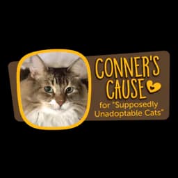 Conner’s Cause programme graphic with a cat, shown by Give Me Shelter Project