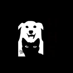 Emblema oficial da Haven Humane Society com cão e gato