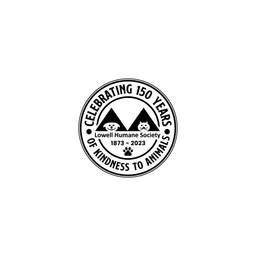 Lowell Humane Society anniversary logo displayed on its Petfinder profile