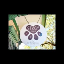 Stray Café sign photographed on the official Take Paws Rescue website