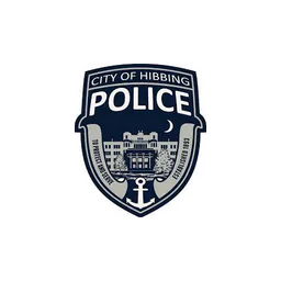 Marca de identificación de Hibbing Police Department mostrada en el sitio oficial