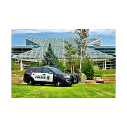 Official Lakewood police photograph of a patrol vehicle outside the police department